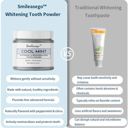 💧Smileasego™ Whitening Remineralizing Tooth Powder, Fluoridfrei, Zahnpolitur &amp; Fleckenentferner