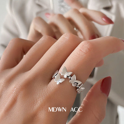 Silver Ring for Women Fashion Creative Irregular Geometric Aestethic Open Rings Birthday Party Jewelry Gift