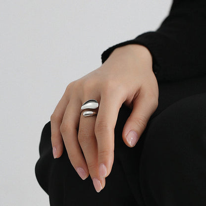 Silver Ring for Women Fashion Creative Irregular Geometric Aestethic Open Rings Birthday Party Jewelry Gift